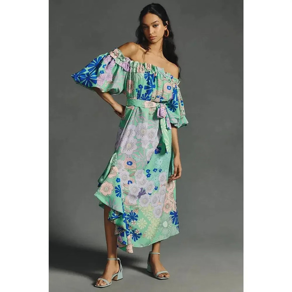 Anthropologie Dresses & Skirts - NWD Anthropologie Oopscool Off-The-Shoulder Floral Printed Dress Size S #MD401